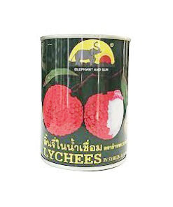 Lon trái vải thái ELEPHANT and SUN 650g (Thái - xanh)