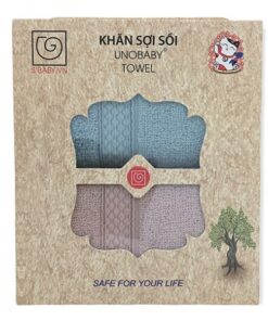 Combo 2 - Khăn mặt sợi sồi Unobaby (28 x 50 cm)
