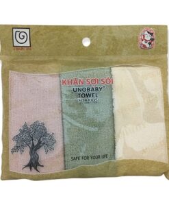 Combo 3 - Khăn mặt sợi sồi Unobaby (25 x 25 cm)